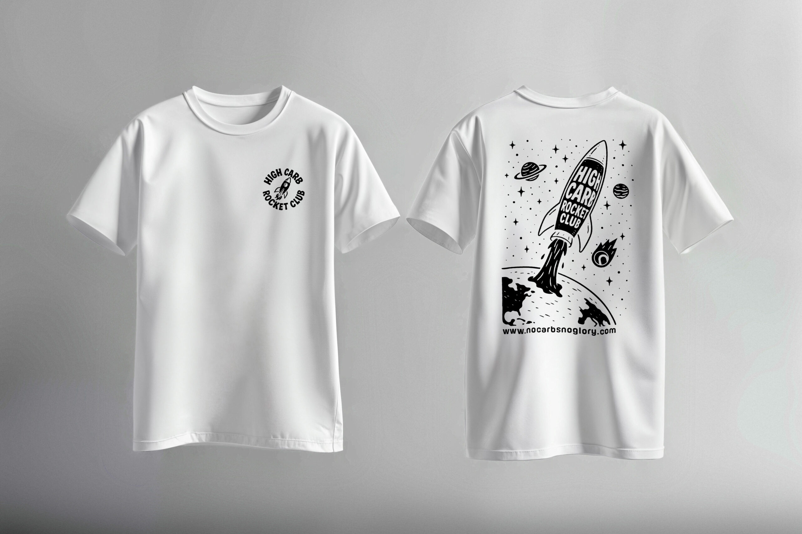 T-SHIRT | TRAIN HARD. CARB HARDER! - White – Bild 4