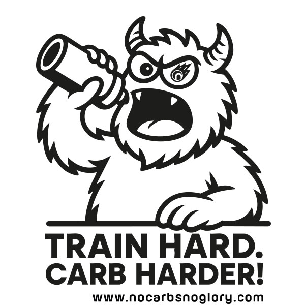 T-SHIRT | TRAIN HARD. CARB HARDER! - White – Bild 3